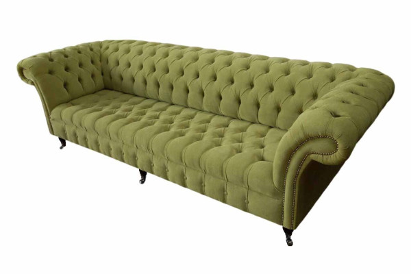 Chesterfield Grün Dīvāns Sofa Polster 4 Sēdvietas Dīvāni Sēžamie Dīvāni Jauns