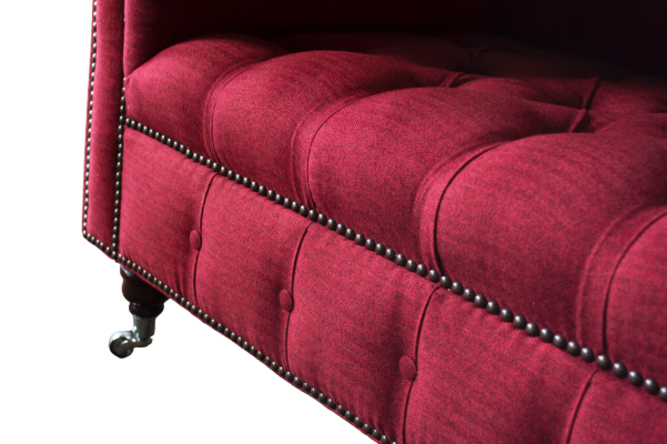 Chesterfield 3 sēdvietu trijosēju dizaina dīvāns polster sofa rozetes audums.