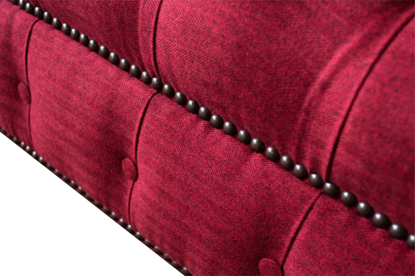 Chesterfield 3 sēdvietu trijosēju dizaina dīvāns polster sofa rozetes audums.
