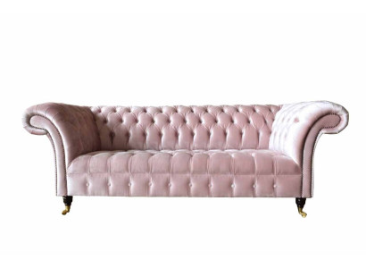 Chesterfield 3 sēdvietu dīvāns auduma dīvāns rozā dzīvojamā istaba apdare dīvāni jauni.