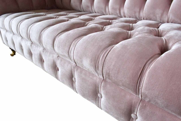 Chesterfield 3 sēdvietu dīvāns auduma dīvāns rozā dzīvojamā istaba apdare dīvāni jauni.