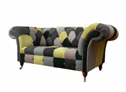 Chesterfield dīvāns 2 sēdvietas dizaina tekstila dīvāni Lounge