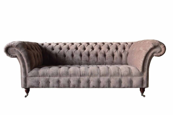 Česterfīldas dīvāns/sofa, dīvānu dizains 3-vietīgs divguļamais dīvāns, violeta krāsā.
