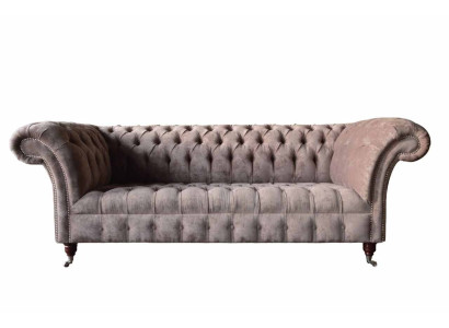 Česterfīldas dīvāns/sofa, dīvānu dizains 3-vietīgs divguļamais dīvāns, violeta krāsā.
