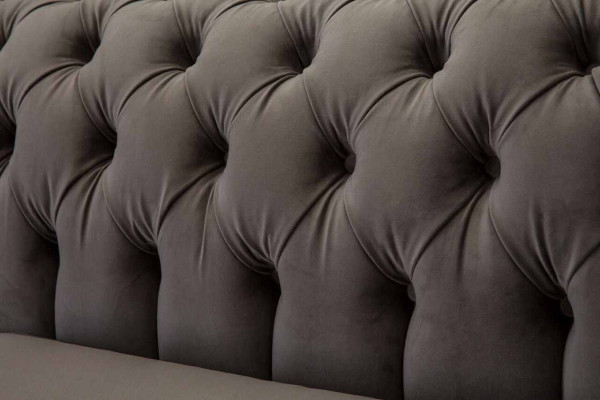 Dīvāni, polsteri, sofas, 3 sēdvietu trīsvietīgs auduma dīvāns Chesterfield pelēks jauns