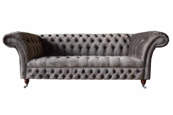 Angļu Chesterfield dīvāns Driecouch biroja mēbeles Samts 230cm Tūpējas krāsā
