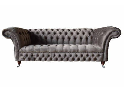 Angļu Chesterfield dīvāns Driecouch biroja mēbeles Samts 230cm Tūpējas krāsā