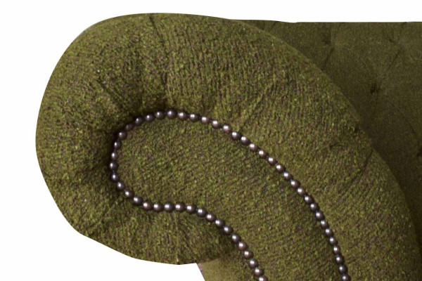 Angļu Chesterfield dīvāns Dreibalstu biroja mēbeles 230 cm zaļais samts.