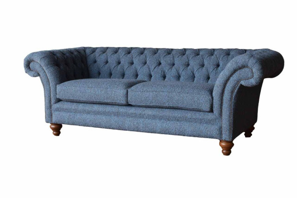 Angļu sala Chesterfield sofa dīvāns biroja mēbeles Trīssējams audekls 230cm dīvāns
