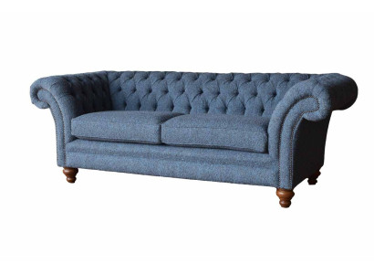 Angļu sala Chesterfield sofa dīvāns biroja mēbeles Trīssējams audekls 230cm dīvāns