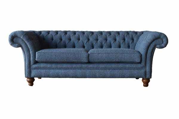 Angļu sala Chesterfield sofa dīvāns biroja mēbeles Trīssējams audekls 230cm dīvāns