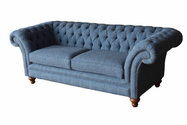Angļu sala Chesterfield sofa dīvāns biroja mēbeles Trīssējams audekls 230cm dīvāns