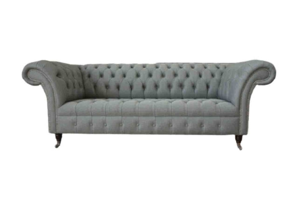Dīvāns 3 sēdvietas Dīvāns Audums Moderns Luksus Griķis Chesterfield Trīs vietas Jauns