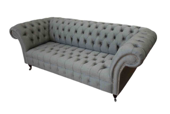 Dīvāns 3 sēdvietas Dīvāns Audums Moderns Luksus Griķis Chesterfield Trīs vietas Jauns