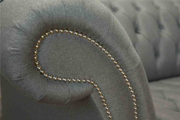 Dīvāns 3 sēdvietas Dīvāns Audums Moderns Luksus Griķis Chesterfield Trīs vietas Jauns