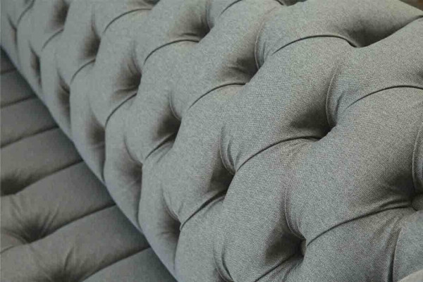 Dīvāns 3 sēdvietas Dīvāns Audums Moderns Luksus Griķis Chesterfield Trīs vietas Jauns
