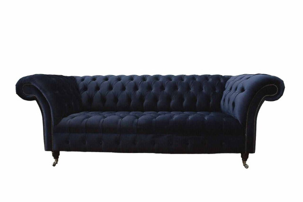 Luksusa divdeva zila auduma krēslsofa Stil Couch dīvāni Couchen mēbeles