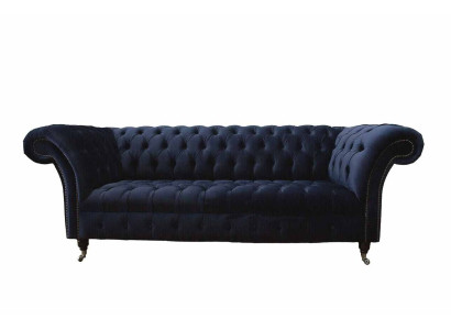 Luksusa divdeva zila auduma krēslsofa Stil Couch dīvāni Couchen mēbeles