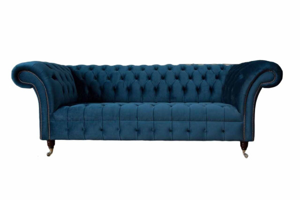 Chesterfield dīvāns 3-vietīgs mīkstais dīvāns luksusa auduma dizains.