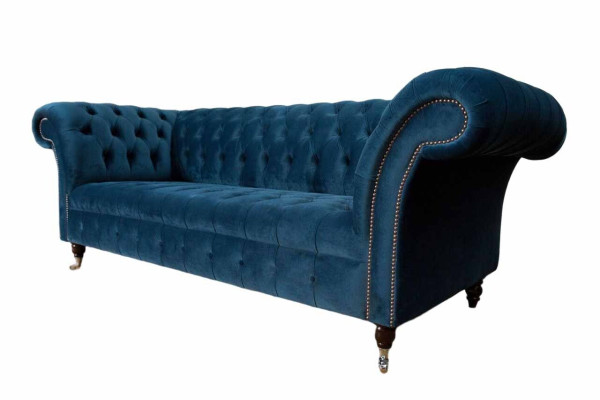 Chesterfield dīvāns 3-vietīgs mīkstais dīvāns luksusa auduma dizains.