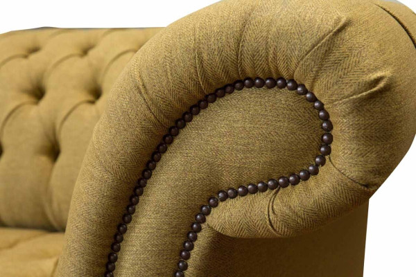 Chesterfield trīsvietu luksusa dīvāns 3 sēdvietu dizaina dīvāns Beža krāsā.