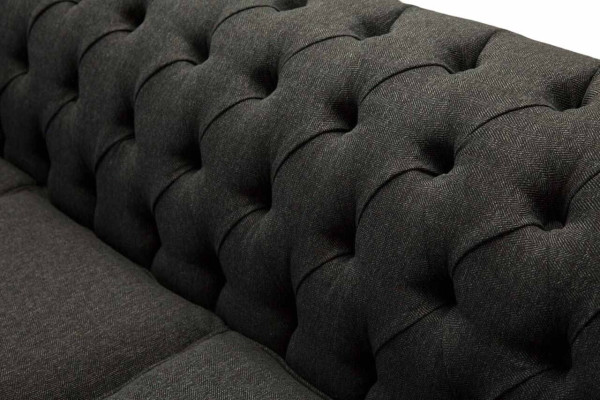 Chesterfield Tekstila Polster Dizaina Sofa Luxus dīvāns Pelēks dīvāns 3 vietas