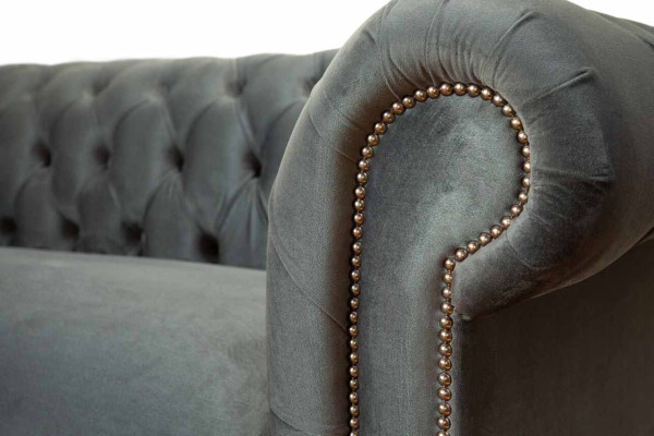 Chesterfield Tekstila dīvāns 3-vietīgs luksusa mēbeles dizaina atpūtas zona