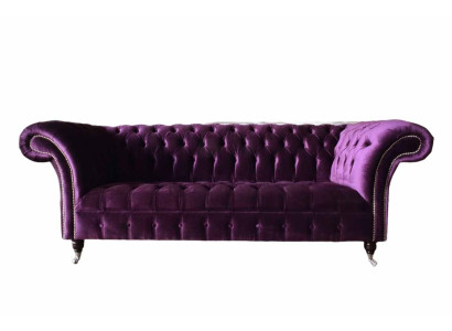 Chesterfield 3 vietu dizaina dīvāns ar auduma pārklājumu, luksusa dīvāns, jauns