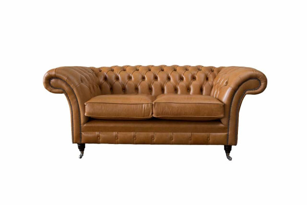 Chesterfield divvietīgs dīvāns 2 sēdvietas dīvāni Polster Sitz Leder Couch Braun