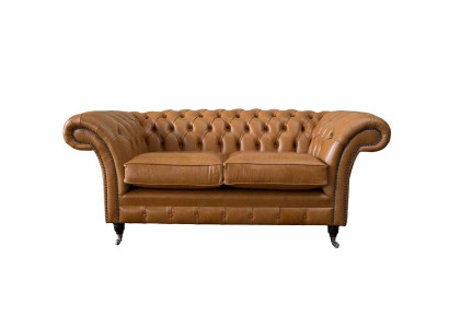 Chesterfield divvietīgs dīvāns 2 sēdvietas dīvāni Polster Sitz Leder Couch Braun