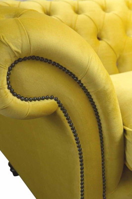 Tekstils 3 vietu zils audums dizaina dīvāns apmetums 230 cm Chesterfield dīvāns