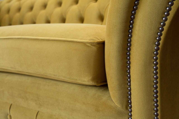 Chesterfield Sofa 3 sēdvietas dizaina dīvāns; trīsvietīgais luksusa mēbeļu stils, tekstils