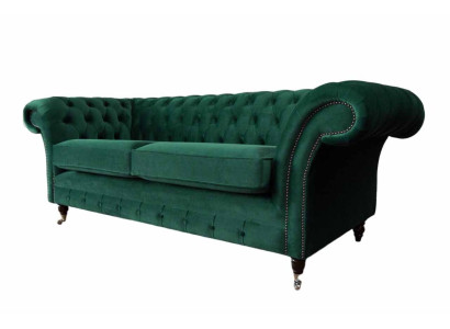 Chesterfield dīvāns Sofa Polster 3-couch Couchen Sitz Sofas Zaļš Jauns