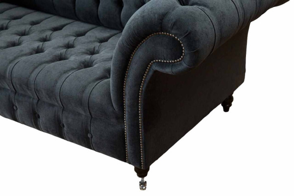 Sofa 2 sitērsofa dizains Chesterfield sēdekļi izsmalcināta tekstila apdare jauns.