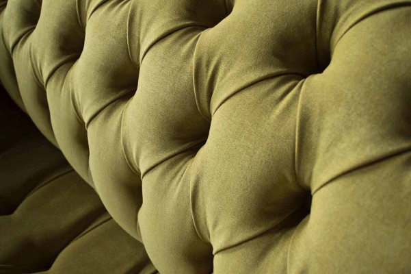 Divvietīga dīvāna sofa Greznības divvietīgais dīvāns dzīvojamistabai gaiši zaļš Chesterfield audums - jauns