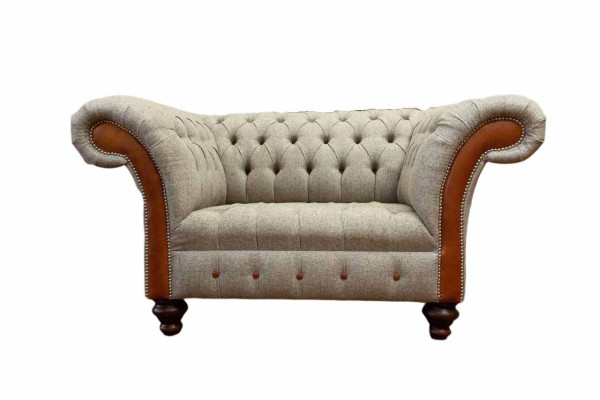 Chesterfield dīvāns Ar polsterīšu Sedītvieta 1,5-vietīgi dīvāni Klasiski Vienvietīgi Pelēki Jauni
