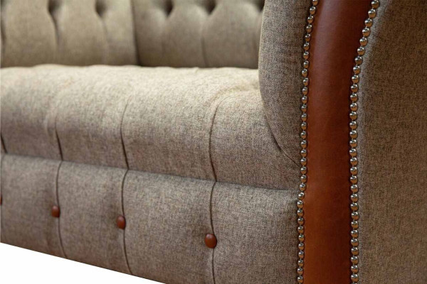 Chesterfield dīvāns Ar polsterīšu Sedītvieta 1,5-vietīgi dīvāni Klasiski Vienvietīgi Pelēki Jauni