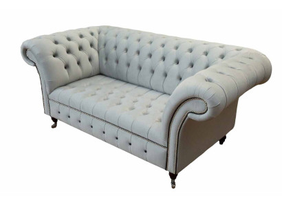 Chesterfield dīvāns Polster mēbeles divvietīgs pelēks dīvāni āda