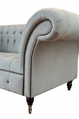 Chesterfield dīvāns Polster mēbeles divvietīgs pelēks dīvāni āda