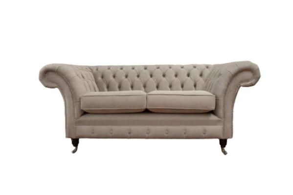 Chesterfield Tekstila mēbeļu dīvāns Design Luxus Couch Auduma dīvāni 2 Sēdvietas