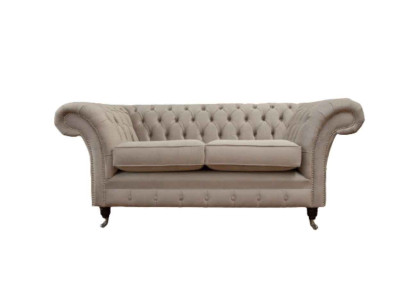 Chesterfield Tekstila mēbeļu dīvāns Design Luxus Couch Auduma dīvāni 2 Sēdvietas