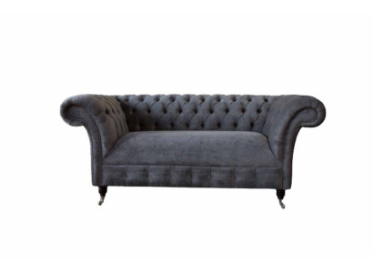 Chesterfield dīvāns, 2 vietu, polsterēts auduma dizains, luksusa dīvāni, tekstils.