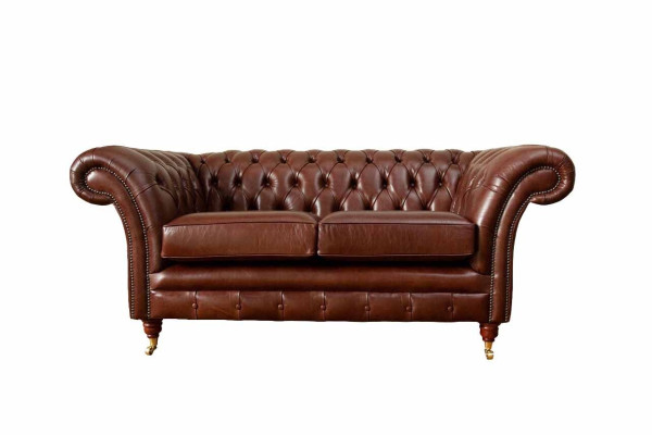 Chesterfield dīvāns Apkalposana ādas dīvāni Dīvāni Brūns divvietīgs Jauns