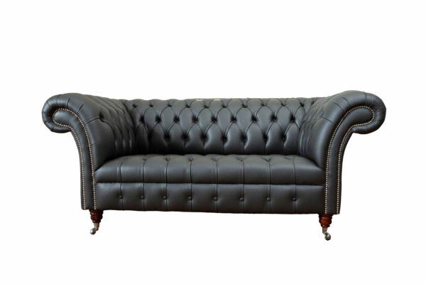 Chesterfield ādas dīvāns ar audumiem 2 sēdvietu dizaina dīvāns.