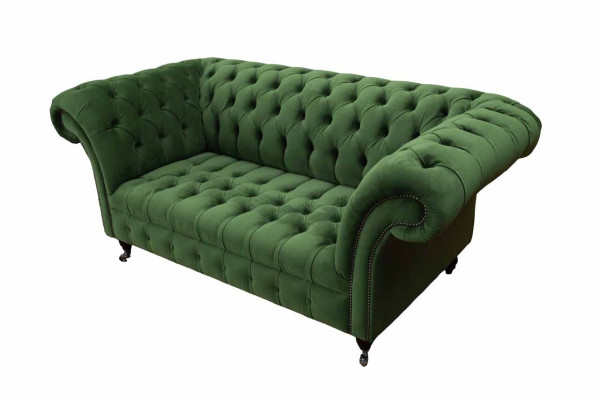 Chesterfield biroja mēbeles Iekārtas Dīvāns 2 vietas Tekstils Zaļš