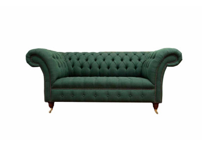 Chesterfield Sofa 2 Sitzer apolsterēts dīvāns Zaļš Luksusa auduma dīvāni Tekstils