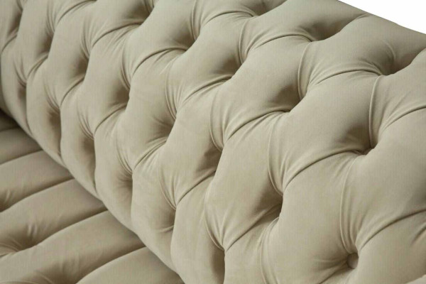 Divvietīgais dīvāns, polsterēts, divi sēdekļi, audums, luksusa Chesterfield, jauns.