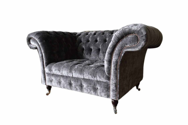 Dizain Chesterfield auduma dīvāns krēsla 1,5 vietu polsterētais solārijs Jauns