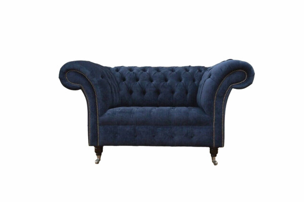 Chesterfield Sofa 1,5-Vietnieku dizainera dīvāns Ar tekstila apdari