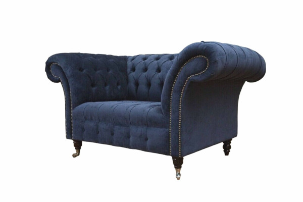 Chesterfield Sofa 1,5-Vietnieku dizainera dīvāns Ar tekstila apdari